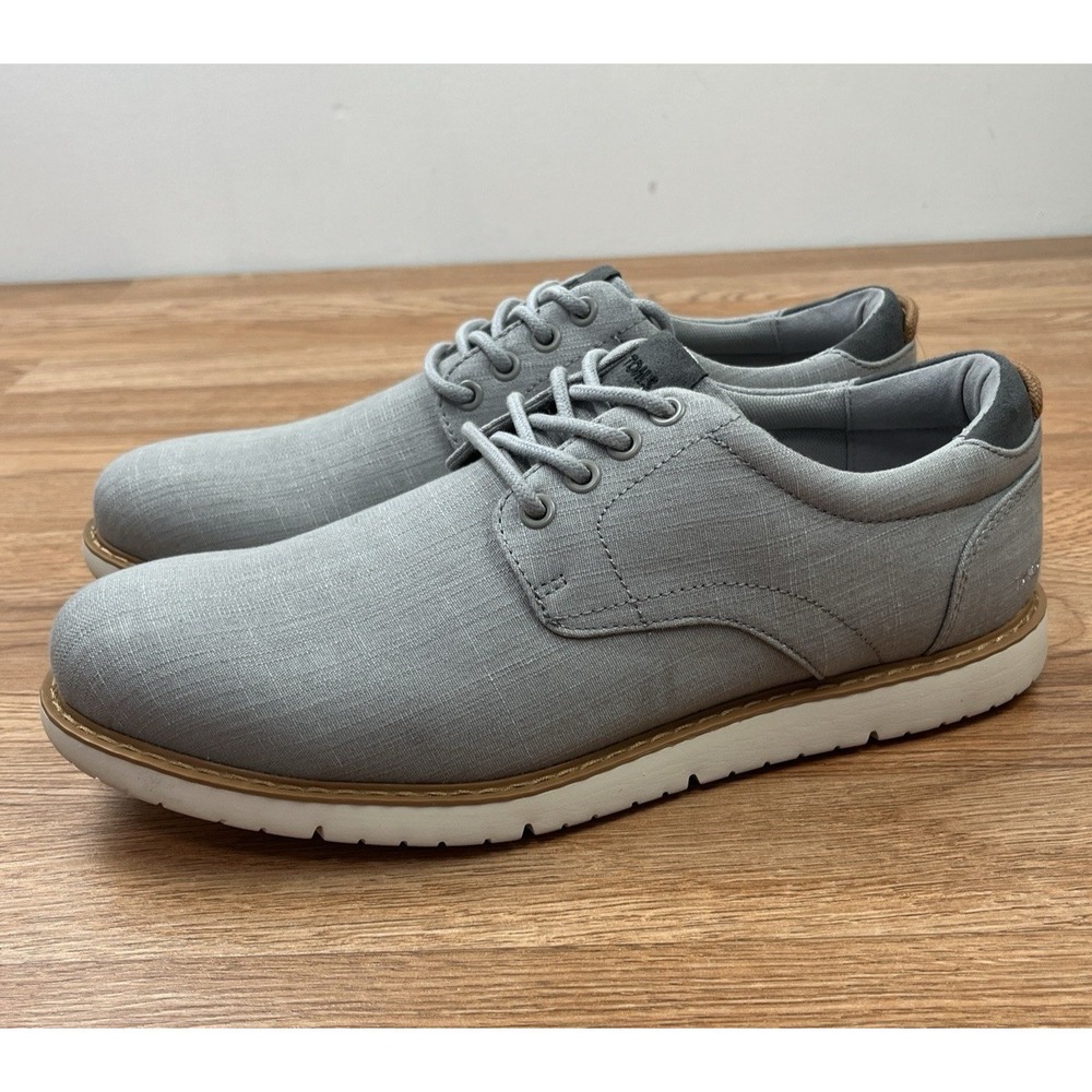 TOMS Men's Navi Oxford Lace-up Comfort Shoes Size 10.5 Drizzle Grey Denim NEW